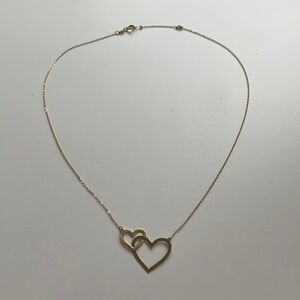 REAL GOLD interlocked heart necklace